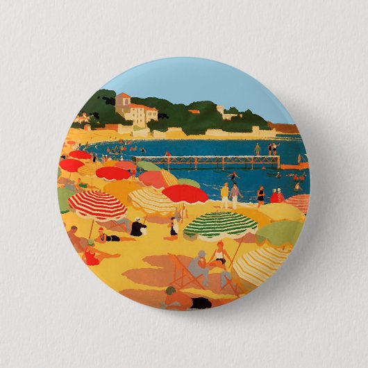  Frans Riviera Beach Ronde Button 5,7 Cm (Voorkant)