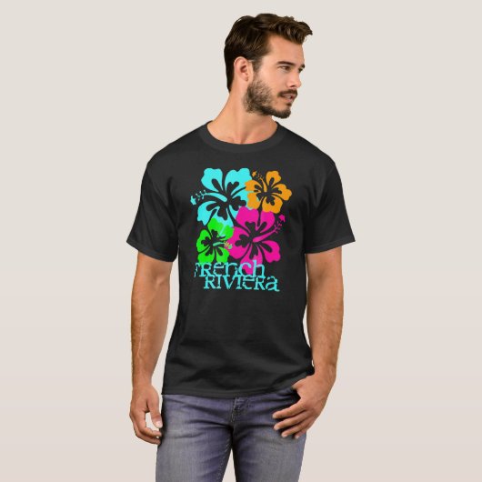 Frans Riviera Beach Tropical Travel Surf T-shirt (Voorkant volledig)