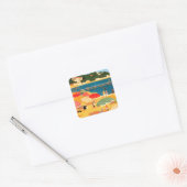  Frans Riviera Beach Vierkante Sticker (Envelop)