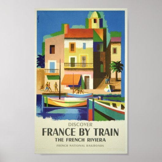 Frans Riviera door Train Travel Poster (Voorkant)