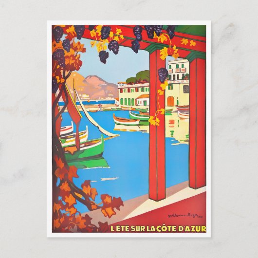 Frans Riviera France vintage Briefkaart (Voorkant)