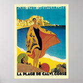 Frans Riviera La Plage de Calvi Corse Poster (Voorkant)