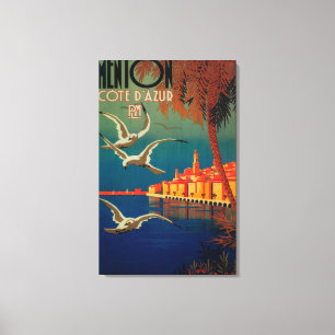 Frans Riviera Travel poster # 1 Canvas Afdruk