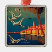 Frans Riviera Travel poster # 1 Metalen Ornament (Voorkant)
