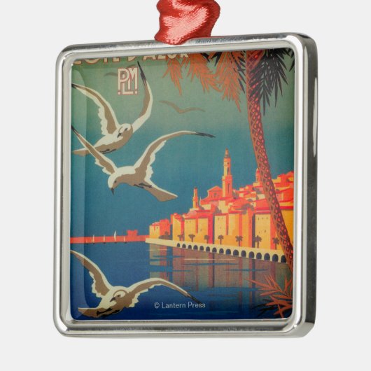 Frans Riviera Travel poster # 1 Metalen Ornament (Links)