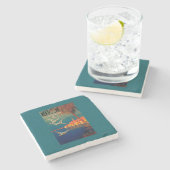 Frans Riviera Travel poster # 1 Stenen Onderzetter (Zijkant)