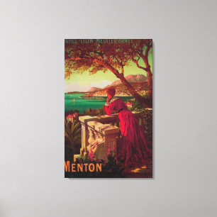 Frans Riviera Travel poster # 2 Canvas Afdruk