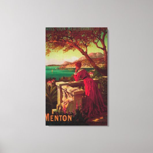 Frans Riviera Travel poster # 2 Canvas Afdruk (Voorkant)