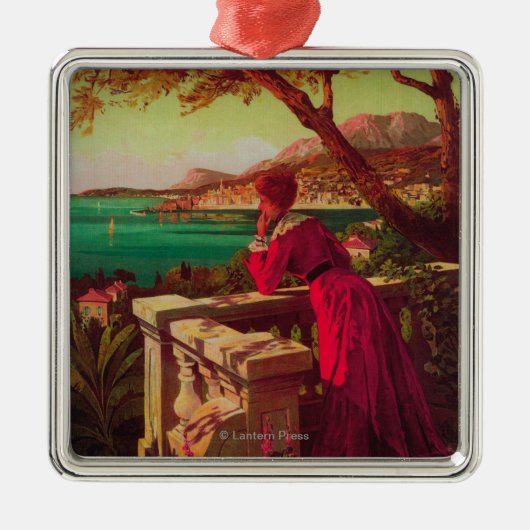 Frans Riviera Travel poster # 2 Metalen Ornament (Voorkant)