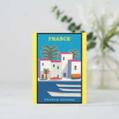 Frans Riviera Vintage Poster Briefkaart (Staand voorkant)