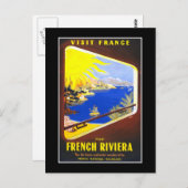 Frans Riviera Vintage Travel Briefkaart (Voorkant / Achterkant)
