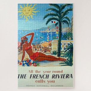 Frans Riviera Vintage Travel Poster Legpuzzel