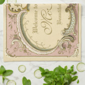 Frans Rococo Boudoir Elegant Lijst Gold Pink Theedoek (Gevouwen)