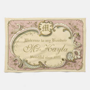 Frans Rococo Boudoir Elegant Lijst Gold Pink Theedoek