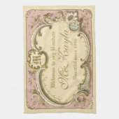 Frans Rococo Boudoir Elegant Lijst Gold Pink Theedoek (Verticaal)