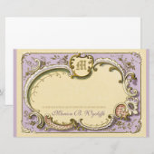 Frans Rococo Elegant Lijst Antiek Gold Lila Briefpapier (Voorkant / Achterkant)