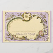 Frans Rococo Elegant Lijst Antiek Gold Lila Briefpapier (Voorkant)