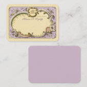 Frans Rococo Elegant Lijst Antiek Gold Lila Notitiekaartje (Voorkant / Achterkant)