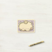Frans Rococo Elegant Lijst Antiek Gold Lila Post-it® Notes (Op bureau)