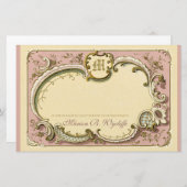 Frans Rococo Elegant Lijst Antiek Gold Pink Briefpapier (Voorkant / Achterkant)