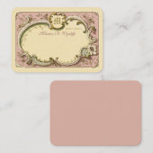 Frans Rococo Elegant Lijst Gold Dusty Pink Notitiekaartje (Voorkant / Achterkant)