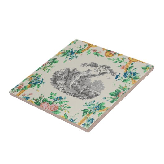 Frans Rococo François Boucher Vignet Pattern Tegeltje (Zijkant)