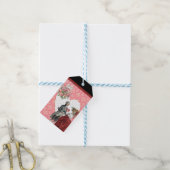 Frans Rococo Paar en Roze Damask Valentijn Cadeaulabel (Met Touw)