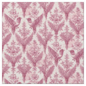 Frans Rococo Roze Wilde Vogels Victoriaanse Kunst Stof (Close Up)