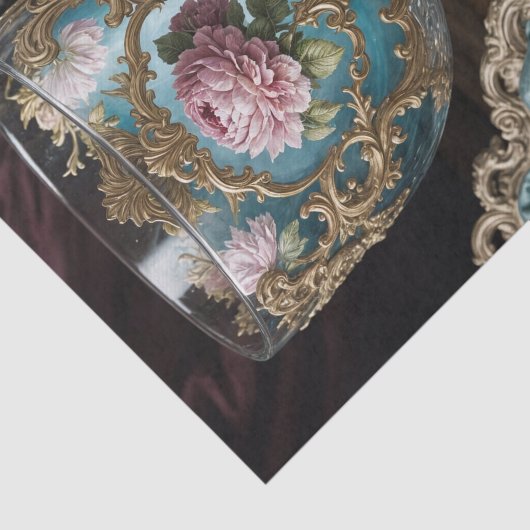 Frans Rococo Wine Goblet Decoupage Papier (Detail)