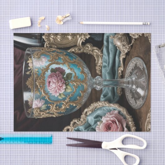 Frans Rococo Wine Goblet Decoupage Papier (Craft)