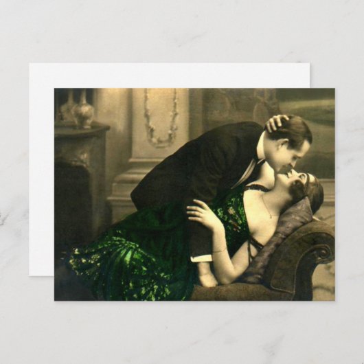 Frans Romantisch Liefde Kus  Briefkaart (Voorkant / Achterkant)