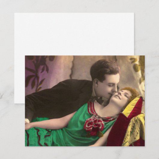 Frans Romantisch Liefde Paar  Briefkaart (Voorkant / Achterkant)