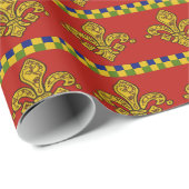 Frans rood goud Fleur de Lis Cadeaupapier (Rol Hoek)