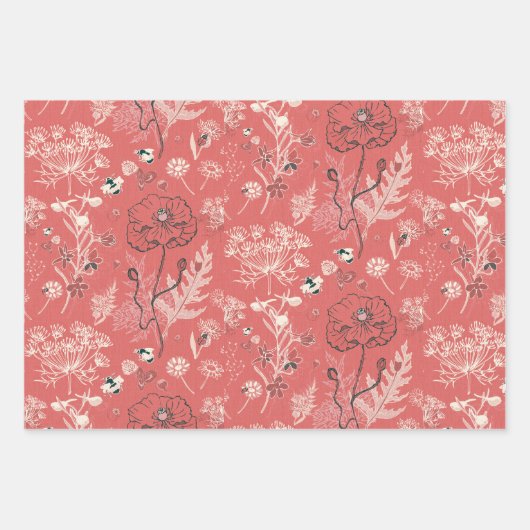 Frans rood linnen inpakpapier vel (Voorkant)