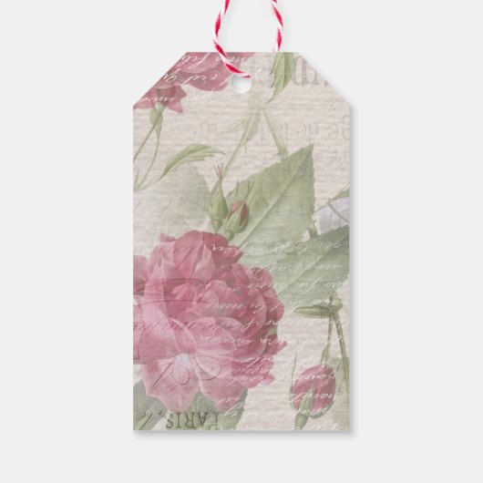 Frans Roos, Antiek Rood Ephemera Label Cadeaulabel (Achterkant)