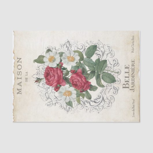 Frans Roos Bloemtuin Lijst Decoupage Tissuepapier (Voorkant)