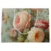 Frans  Roos Floral Blauw Roze Vrijgezellenfeest Groot Cadeauzakje (Voorkant)