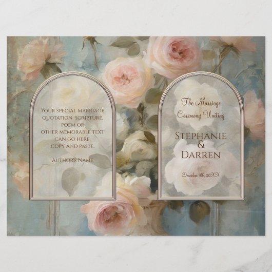 Frans Roos Floral Elegant Classic Wedding Programm (Voorkant)