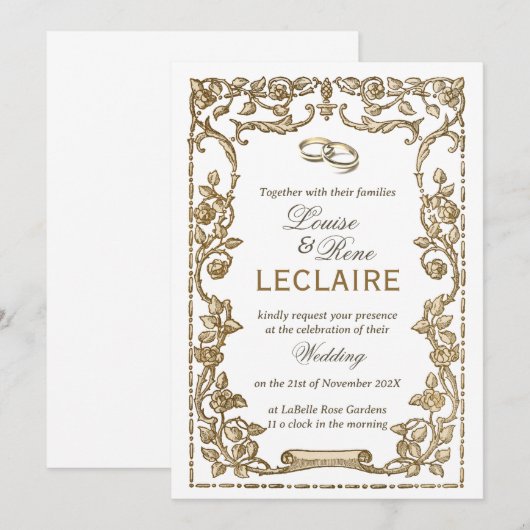 Frans Roos Lijst Elegante Trouwringen Kaart (Voorkant / Achterkant)