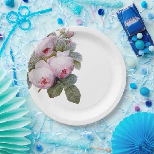 Frans  roos papieren bordje (Feest)
