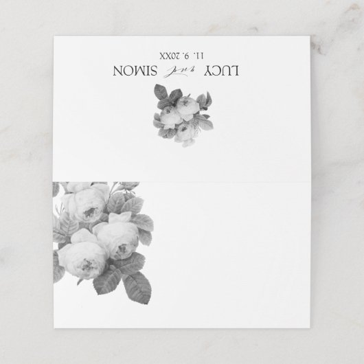 Frans  roos plaatskaartje (Buitenkant ongevouwen)