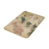  frans roos vogel Paris Frans Botanisch Badmat (Gekanteld)