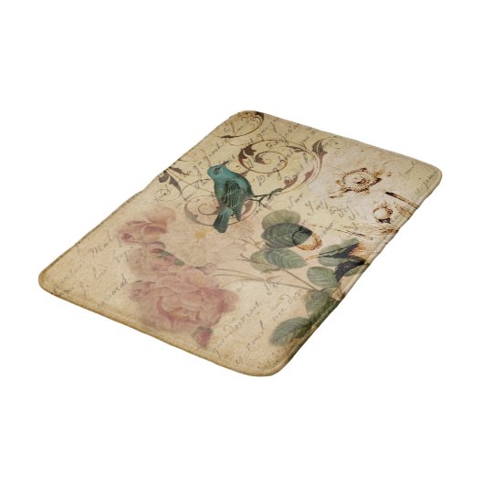  frans roos vogel Paris Frans Botanisch Badmat (Gekanteld)