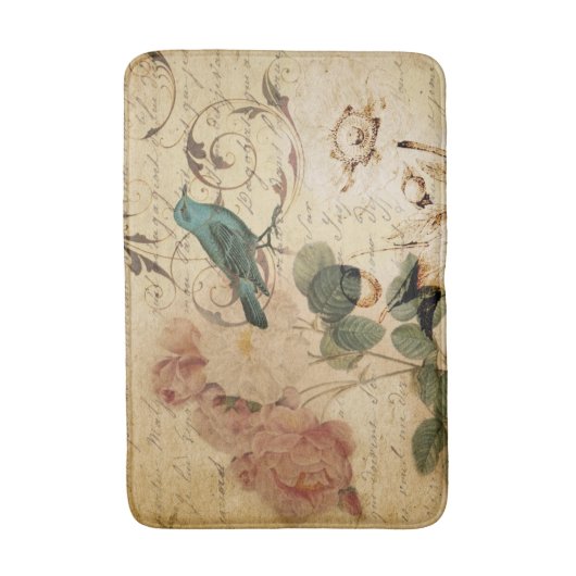  frans roos vogel Paris Frans Botanisch Badmat (Voorkant Verticaal)