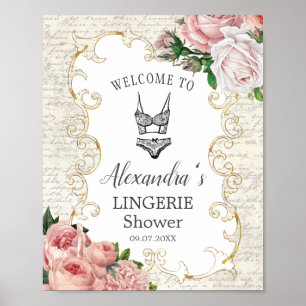  Frans Roses Lingerie Shower Welkom Poster