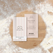 Frans Roze Bakkerij Logo Elegant Gestreept Visitekaartje