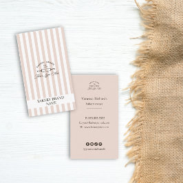  Frans Roze Bakkerij Logo Elegant Gestreept Visitekaartje