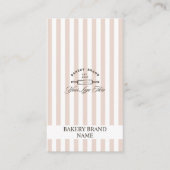 Frans Roze Bakkerij Logo Elegant Gestreept Visitekaartje (Voorkant)