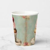  Frans roze cupcake verjaardagstheefeest Papieren Bekers (Links)