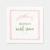 Frans Roze en Groen Kleurrijk Vrijgezellenfeest Servet (Voorkant)